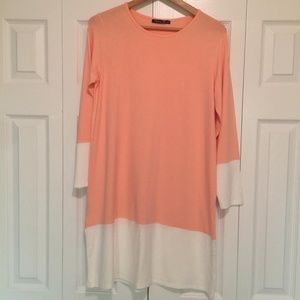 SALMON Color LONG SLEEVE DRESS/TUNIC
